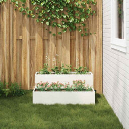 Berkfield Garden Planter White 100 X 60 X 45 Cm Steel - thumbnail 4
