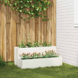 Berkfield Garden Planter White 100 X 60 X 45 Cm Steel - thumbnail 1