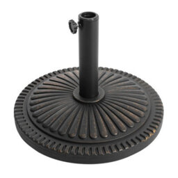 Avestar Outdoor 45 Cm Round Parasol Base, 15 Kg Concrete Umbrella Base For 3.8-4.8 Cm Poles, Black With Gold-Painted Edge - thumbnail 1