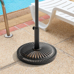 Avestar Outdoor 45 Cm Round Parasol Base, 15 Kg Concrete Umbrella Base For 3.8-4.8 Cm Poles, Black With Gold-Painted Edge - thumbnail 9