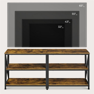 Yaheetech 3-Layer Shelved Tv Stand Up To 65 Inch Rustic Brown - image 1