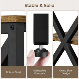 Yaheetech 3-Layer Shelved Tv Stand Up To 65 Inch Rustic Brown - thumbnail 5