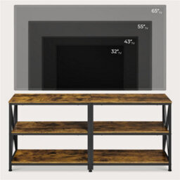 Yaheetech 3-Layer Shelved Tv Stand Up To 65 Inch Rustic Brown