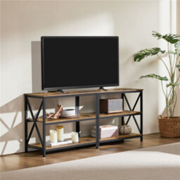 Yaheetech 3-Layer Shelved Tv Stand Up To 65 Inch Rustic Brown - thumbnail 8