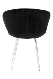 Orsina Black Velvet Chair, Backrest Dining Chair, Easy To Clean Swivel Dining Armchair, Comfortable Armchair - thumbnail 4