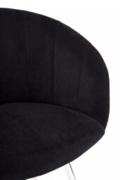 Orsina Black Velvet Chair, Backrest Dining Chair, Easy To Clean Swivel Dining Armchair, Comfortable Armchair - thumbnail 6