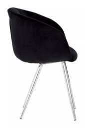 Orsina Black Velvet Chair, Backrest Dining Chair, Easy To Clean Swivel Dining Armchair, Comfortable Armchair - thumbnail 3