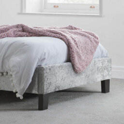 Single Bed Frame & Mattress Silver Velvet Fabric Birlea Sleepsoul Paris 3Ft - thumbnail 4