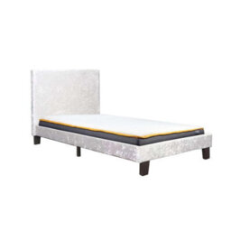 Single Bed Frame & Mattress Silver Velvet Fabric Birlea Sleepsoul Paris 3Ft - thumbnail 9