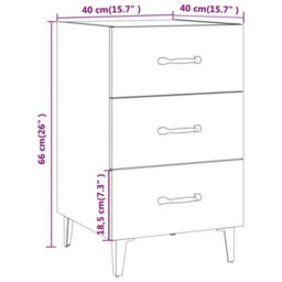 Berkfield Bedside Cabinet Grey Sonoma 40X40X66 Cm Engineered Wood - thumbnail 8