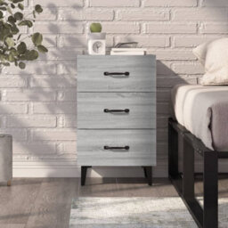 Berkfield Bedside Cabinet Grey Sonoma 40X40X66 Cm Engineered Wood - thumbnail 7