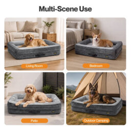 Skylos Dog Bed L Orthopedic Dog Bed 4.0In Egg Crate Foam Flannel Grey - thumbnail 9