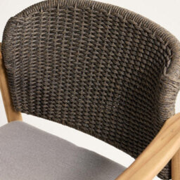 Where Saints Go Ltd Jakarta Outdoor Dining Chair, Grey Fabric Charcoal Rope, Grey Wash Acacia Frame With Charcoal Rope Back By Where Saints Go - thumbnail 9