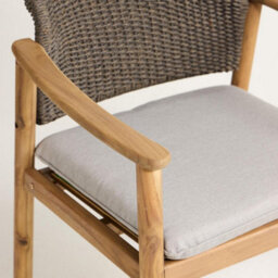 Where Saints Go Ltd Jakarta Outdoor Dining Chair, Grey Fabric Charcoal Rope, Grey Wash Acacia Frame With Charcoal Rope Back By Where Saints Go - thumbnail 8