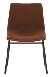 Lamboro Antico Premium Brown Faux-Leather Modern Fixed Height Chair, Single - thumbnail 8