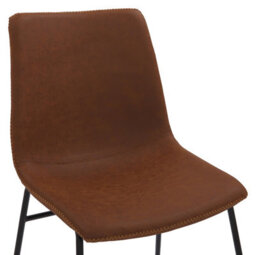 Lamboro Antico Premium Brown Faux-Leather Modern Fixed Height Chair, Single - thumbnail 3