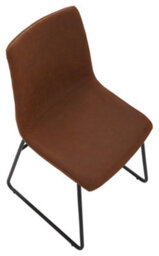 Lamboro Antico Premium Brown Faux-Leather Modern Fixed Height Chair, Single - thumbnail 4