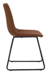 Lamboro Antico Premium Brown Faux-Leather Modern Fixed Height Chair, Single - thumbnail 2