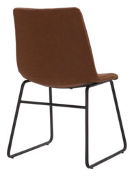 Lamboro Antico Premium Brown Faux-Leather Modern Fixed Height Chair, Single - thumbnail 7