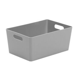 Wham Studio High Polished Finish Gloss Cool Grey Plastic Nestable Storage Basket (H)11Cm (W)17Cm (D)17Cm