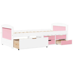 Walplus Day Bed With 5 Drawers Without Mattress Irun White&pink 90X200 Cm - thumbnail 6