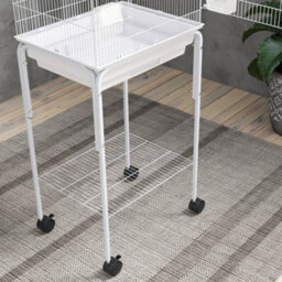 Pawhut Bird Cage For Budgie Finch Canary Parakeet W/ Stand Tray White - thumbnail 9