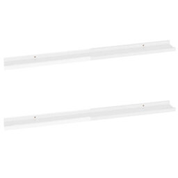 Vidaxl Wall Shelves 2 Pcs High Gloss White 100X9X3 Cm - thumbnail 2