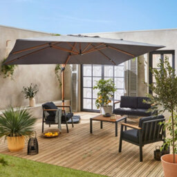 Sweeek - 3X4M Rectangular Cantilever Parasol Wimereux Grey - thumbnail 9