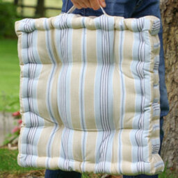 Dibor Giant Oxford Blue Striped Indoor Hallway Furniture Bench Chair Seat Pad Cushion - thumbnail 4