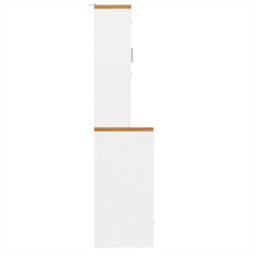 Abrihome Tall Display Cabinet With Led Lighting - 104X40X180 Cm Kitchen & Living Room Storage, White - thumbnail 7