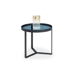 Ashfield Black Metal With Smoked Glass Lamp Table - thumbnail 2