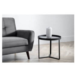 Ashfield Black Metal With Smoked Glass Lamp Table - thumbnail 1
