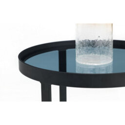 Ashfield Black Metal With Smoked Glass Lamp Table - thumbnail 6