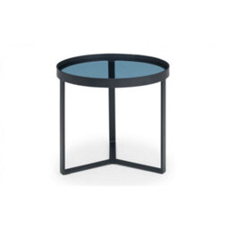 Ashfield Black Metal With Smoked Glass Lamp Table - thumbnail 3