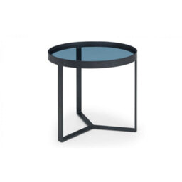Ashfield Black Metal With Smoked Glass Lamp Table - thumbnail 4