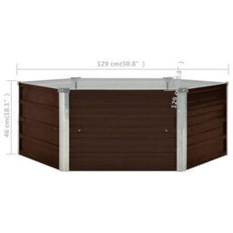 Berkfield Raised Garden Bed Brown 129X129X46 Cm Galvanised Steel - thumbnail 6