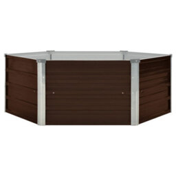 Berkfield Raised Garden Bed Brown 129X129X46 Cm Galvanised Steel - thumbnail 2