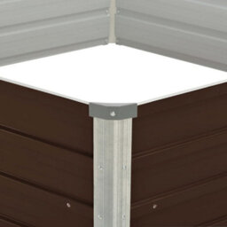Berkfield Raised Garden Bed Brown 129X129X46 Cm Galvanised Steel - thumbnail 4