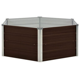Berkfield Raised Garden Bed Brown 129X129X46 Cm Galvanised Steel - thumbnail 3