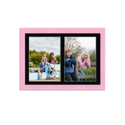 AK Frames 20X14 Pastel Pink Classic Multi Photo Frame With Black Mount - Holds 2 Apertures (2X) A4 Photos - thumbnail 1