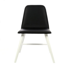 Orsina Black Leather Effect Dining Chair With White Legs, High Quality Leather Chair, Accent Chair, Borg Chair - thumbnail 7