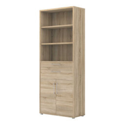 Wyld Haus Dris Tall Natural Oak Effect Bookcase 3 Shelves 4 Drawers - thumbnail 5
