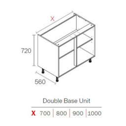 Wtc Premier Cab 1000mm Kitchen Base Unit Cabinet Natural Grey 18mm Mfc (Carcass Only) - thumbnail 2