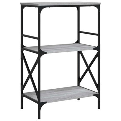Berkfield Industrial Bookcase 3-Tier Grey Sonoma 59X35X90.5 Cm Engineered Wood - image 1