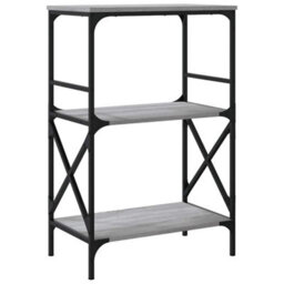 Berkfield Industrial Bookcase 3-Tier Grey Sonoma 59X35X90.5 Cm Engineered Wood - thumbnail 6