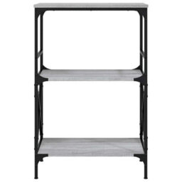 Berkfield Industrial Bookcase 3-Tier Grey Sonoma 59X35X90.5 Cm Engineered Wood - thumbnail 4