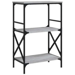 Berkfield Industrial Bookcase 3-Tier Grey Sonoma 59X35X90.5 Cm Engineered Wood - thumbnail 1