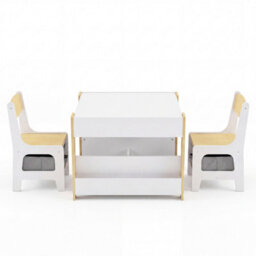 Dekko Kids Table And Chairs Set 2-In-1 Flip Top Storage Activity Study - thumbnail 3
