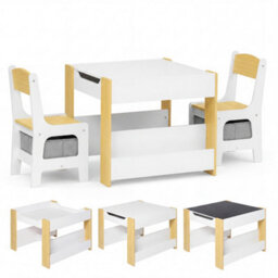 Dekko Kids Table And Chairs Set 2-In-1 Flip Top Storage Activity Study - thumbnail 2