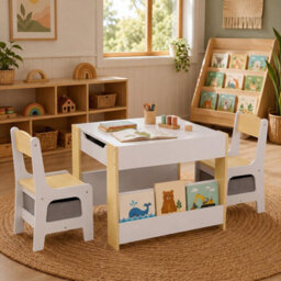 Dekko Kids Table And Chairs Set 2-In-1 Flip Top Storage Activity Study - thumbnail 1